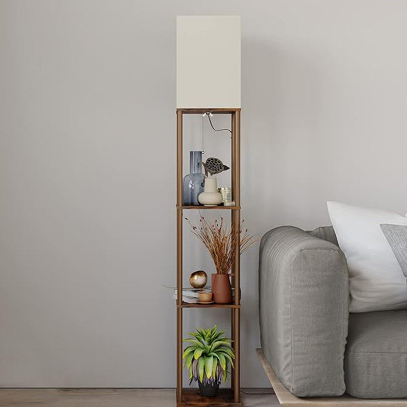 Square floor lamp with shelves on sale